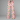 Light pink Christmas Pups Pajama Pants featuring an all-over print of dogs in Santa hats, antlers, and wreath collars, with a black drawstring waistband, made of soft polyester-spandex fabric.