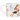 Mug with colorful dog illustrations on a white background