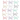 Set of 20 colorful dog-shaped paper clips arranged on a white desk