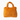 Orange plush handbag on a white background