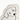 A close-up of a white ceramic dish shaped like a dog's head, outlined in black with a thin gold rim, on a white background.