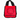 Red pet toy with black handle and 'Chewlulemon' branding on a white background