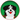 Round plate with a black and white dog illustration on a green background