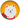 Circular plate with a white dog face design on a yellow background