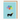 Greeting card with a dachshund holding colorful balloons on a light blue background