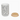 Gray tumbler with white dog pattern and wooden lid on a white background