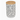 Stainless steel container with bamboo lid featuring a pattern of white dogs on a gray background
