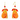Dog-shaped earrings with orange and yellow patterns on a white background