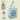 Light blue tote bag with 'Dogs, Coffee, and Weekends' text on a beige background