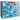 Gift bag with colorful dog illustrations and party elements on a blue background