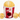 Close-up of all three squeaky popcorn toys next to the red-and-white striped plush popcorn bucket.