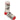 Gray sock with dog patterns and red accents on a white background