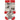 Gray socks with dog pattern and red accents on a white background