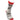 Gray sock with dog patterns and red accents on a white background