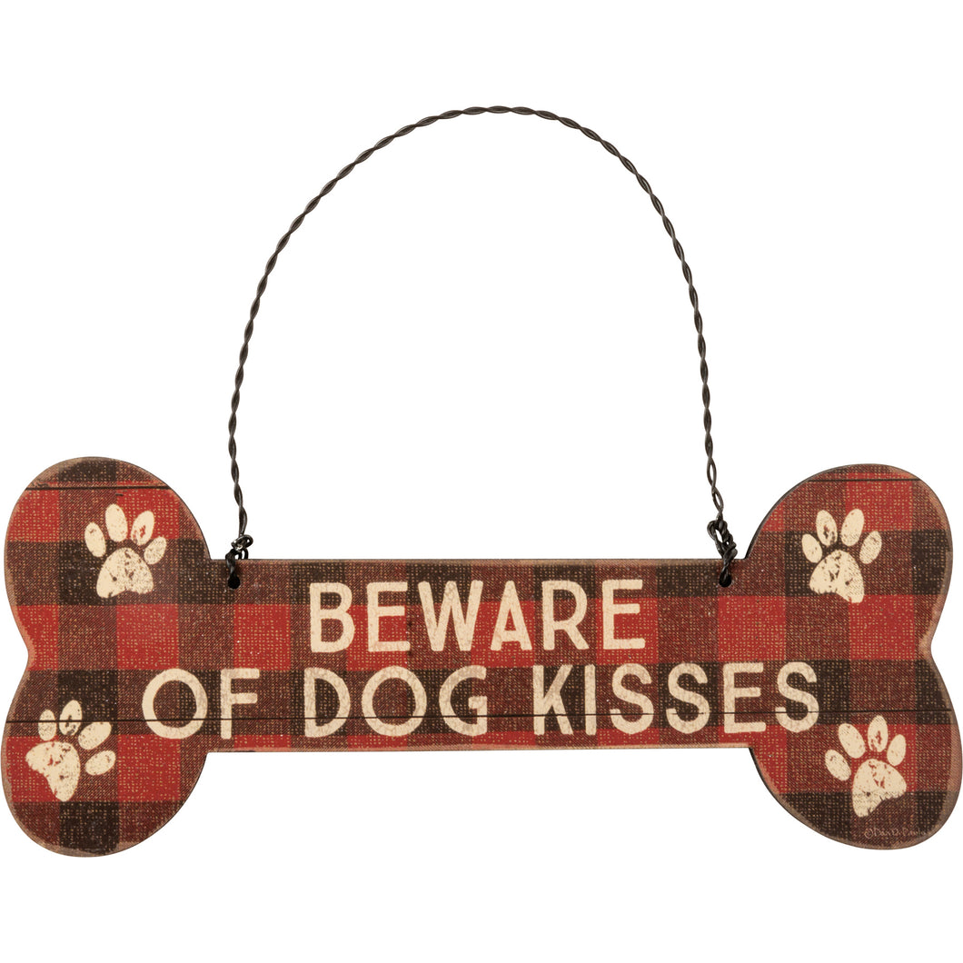 Beware Of Dog Kisses Dog Christmas Ornament