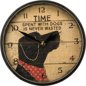 Dog Person Wall Clock, Time Spend With Dogs Is Never Wasted