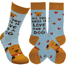 Load image into Gallery viewer, Gifts For Dog Lovers, Dog Lover Socks, All You Need Is Love And A Dog Socks