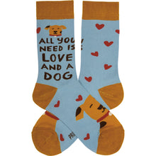 Load image into Gallery viewer, Socks For Dog Lovers, All You Need Is Love And A Dog Socks
