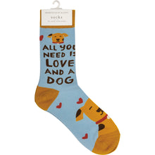 Load image into Gallery viewer, Funny Gifts for Dog People, All You Need Is Love And A Dog Socks
