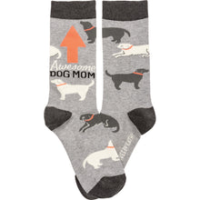 Load image into Gallery viewer, Womens Dog Socks Featuring The Words Awesome Dog Mom