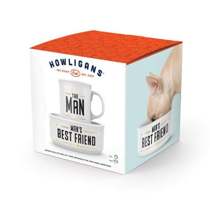 Dog Gifts For Him, The Man And Man's Best Friend  Mug And Bowl Set