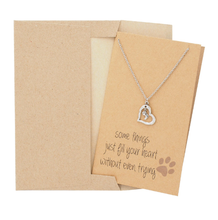 Load image into Gallery viewer, Dog Lover Jewelry, Some Things Just Fill Your Heart Without Even Trying Dog Paw Print Charm Necklace