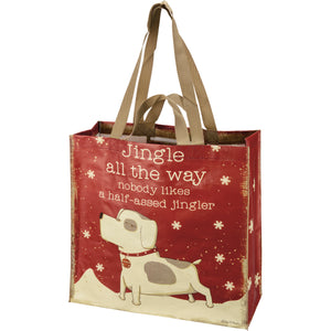 Christmas Gifts For Dog People, Jingle All The Way Dog Shopping Bag