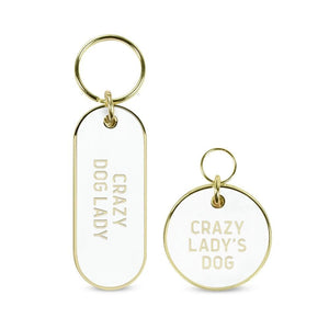 Dog Lady Gifts, Crazy Dog Lady Keychain And Dog Collar Charm