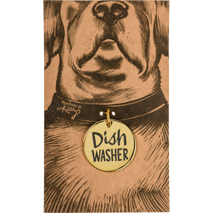 Dish Washer Funny Dog Collar Tag