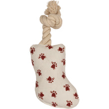 Load image into Gallery viewer, Paw Print Christmas Stocking Dog Toy