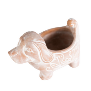 Handmade Terracotta Dog Plant Pot