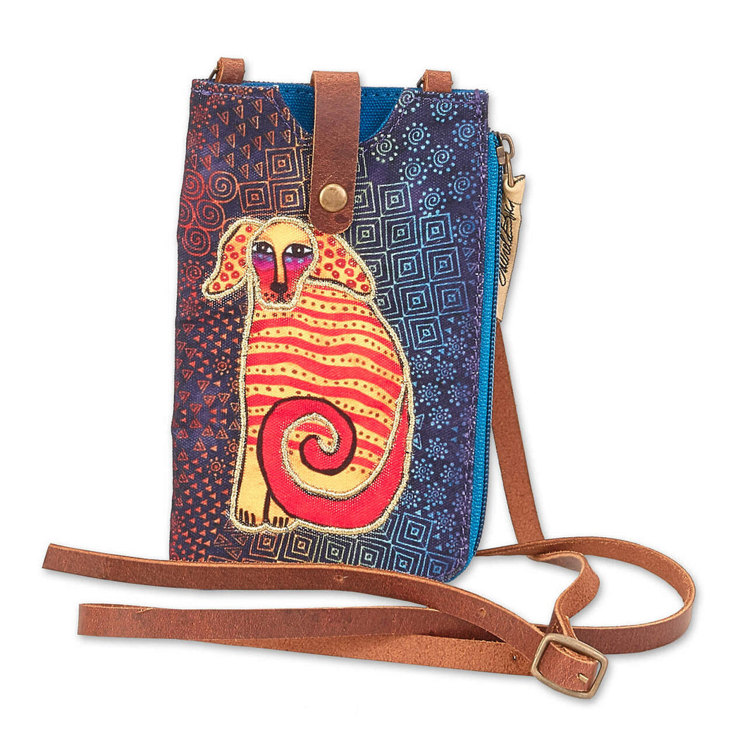 Dog Crossbody Purse, Dog Phone Cover Made From Canvas Fabric With A Colorful Print