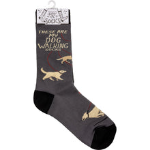 Load image into Gallery viewer, Dog Print Socks Featuring The Words These Are My Dog Walking Socks