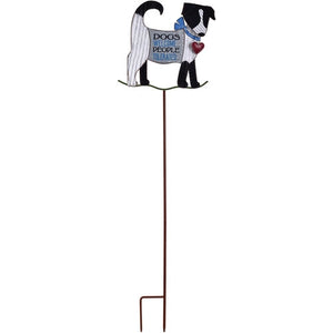 Dog Garden Decor, Black Dog Welcome Sign