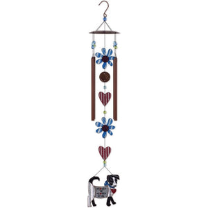 Outdoor Dog Ornaments, Black Dog Wind Chime