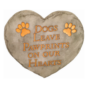 pet memorial garden stone for the family dog, Dogs Leave Pawprints On Our Hearts Stepping Stone
