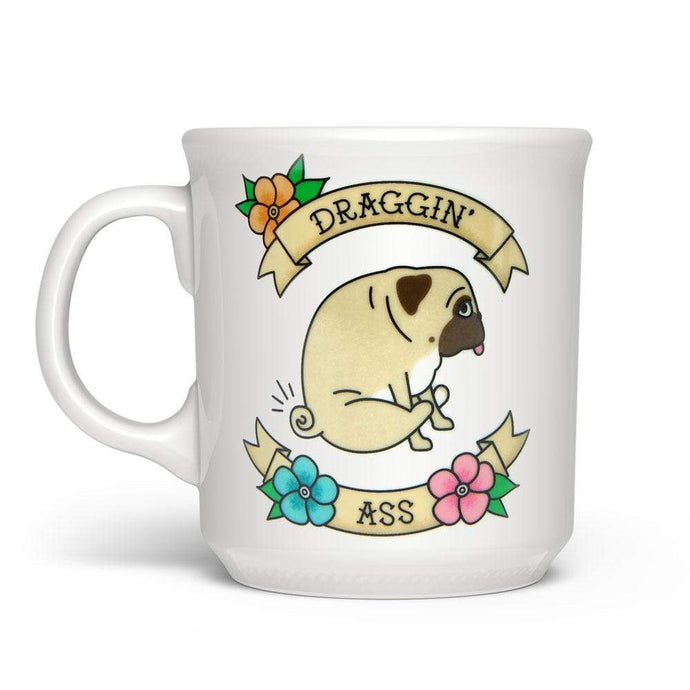 Funny Gifts for Dog Lovers, Dragging Pug Mug