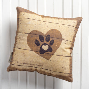 Dog Couch Pillow With A Heart And A Paw Print