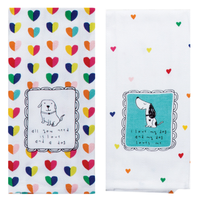 Love And A Dog Kitchen Towels (Set of 2)