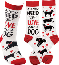 Load image into Gallery viewer, All You Need Is Love And A Dog Socks For Dog Lovers