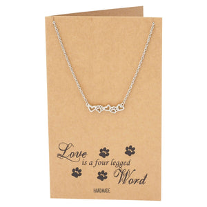 Gifts for Dog People, Love Is A Four Legged Word Paw Print Pendant