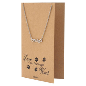 Silver Dog Paw Print Necklace