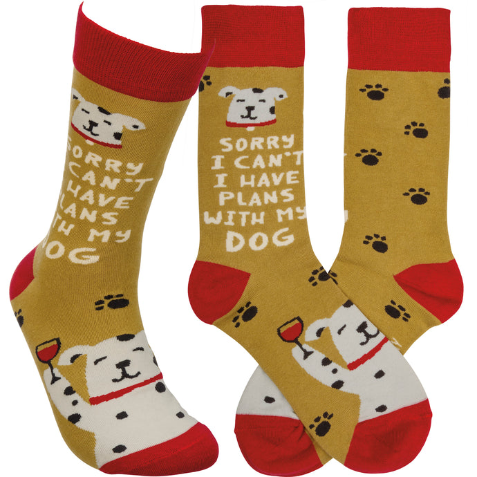 Funny Dog Socks, Sorry I Can't I Have Plans With My Dog Socks