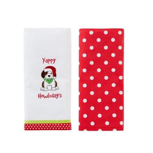 Load image into Gallery viewer, Dog Themed Christmas Decor, Dog Christmas Towels, Yappy Howlidays Towels