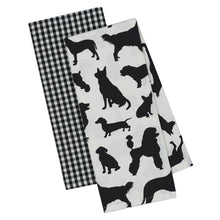 Load image into Gallery viewer, Black Dog Kitchen Towels Sold In A Set of 2