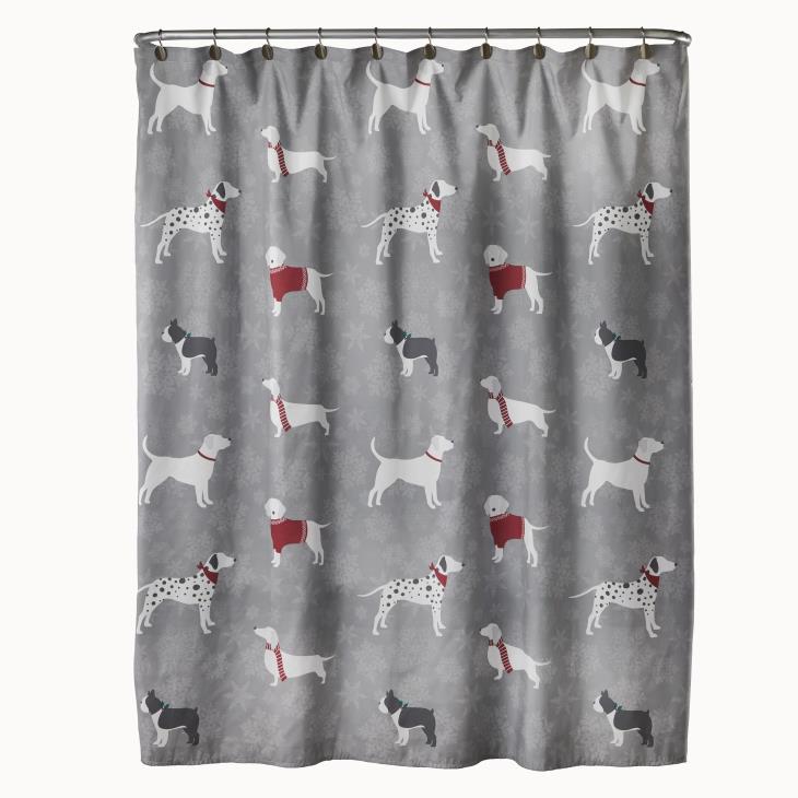 Christmas Gifts For Dog Lovers, Christmas Dog Shower Curtain