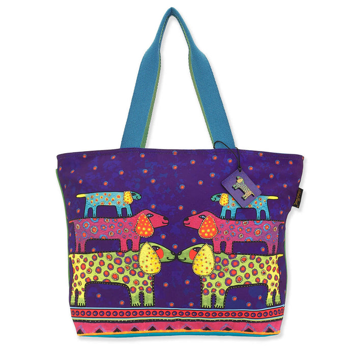 Dogs Tote Bag With Laurel Burch Design