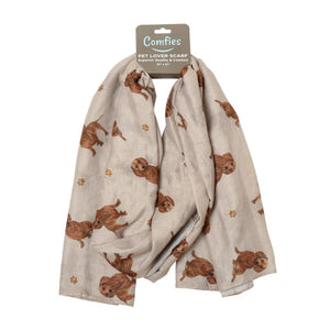 Accessories For Dog Lovers, Dog Print Scarf, Sausage Dog Scarf