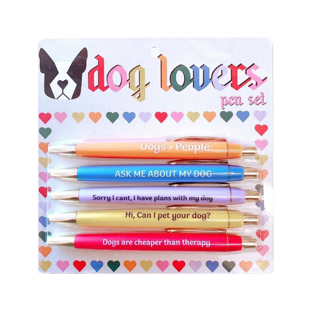 Dog Themed Stationery, Dog Ink Pens(Set of 5)