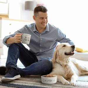 Dog And Person Mug And Bowl Set
